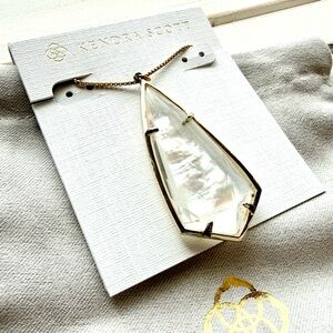 Kendra Scott Gold Teardrop Pendant Necklace with Mother-of-Pearl